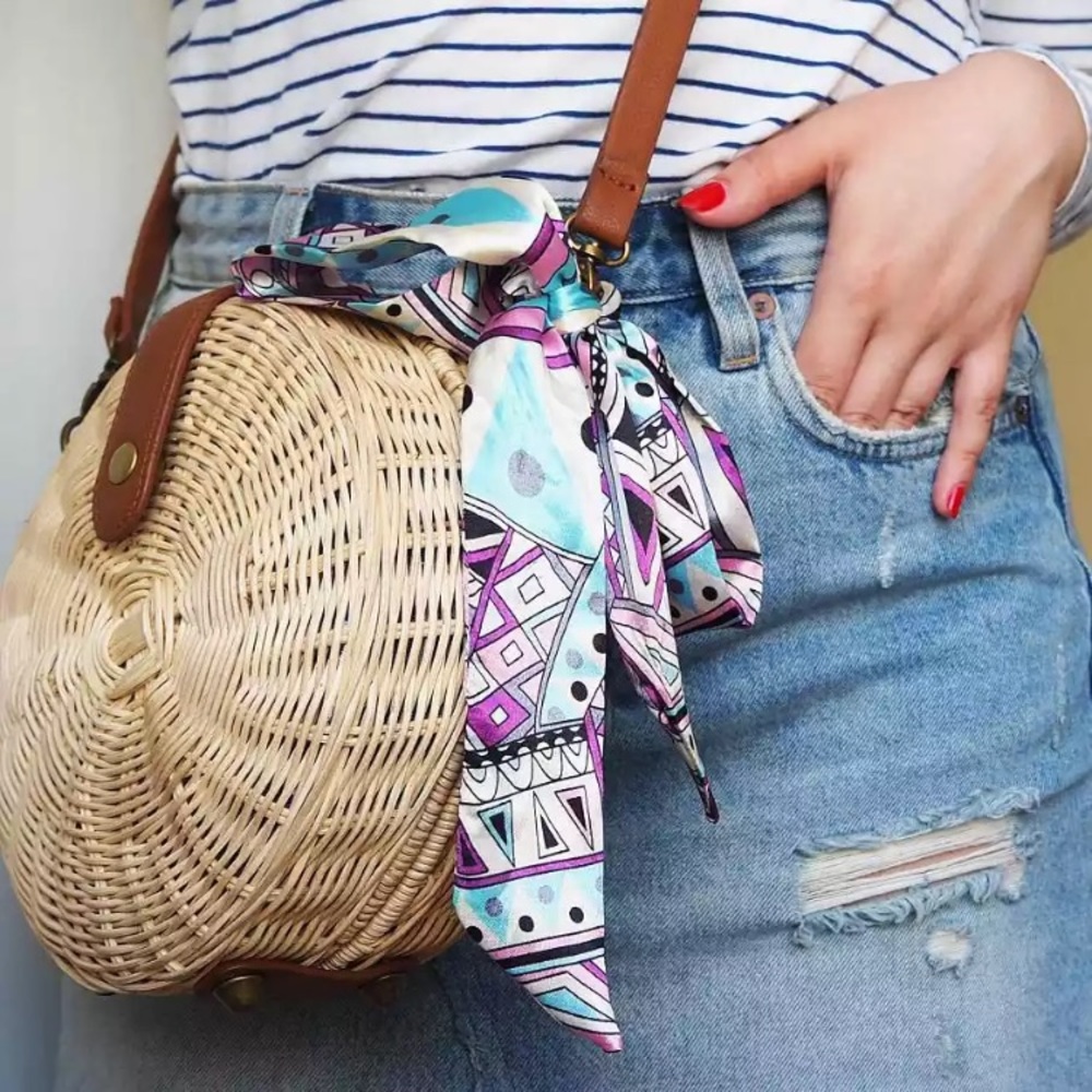 🆕 TULUM Circle Woven Rattan Crossbody - Picture 1 of 8
